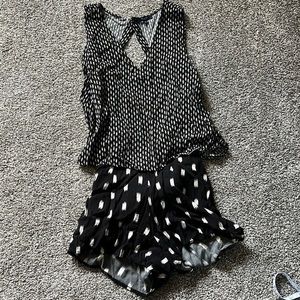 Madewell Open Back Black and‎ White Romper Size XS